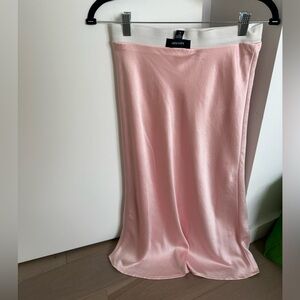 Womens Rose Pink Bias Cut Pull-On Midi A-Line Skirt